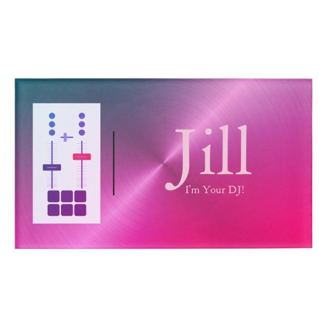 Rosa DJ Namenschild (Vorderseite)