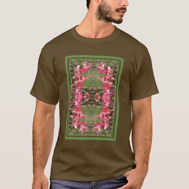 Rosa Dogwood-Blume Blüten Malerei Abstrakt T-Shirt (Vorderseite)