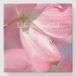 Rosa Dogwood-Blume Steinuntersetzer