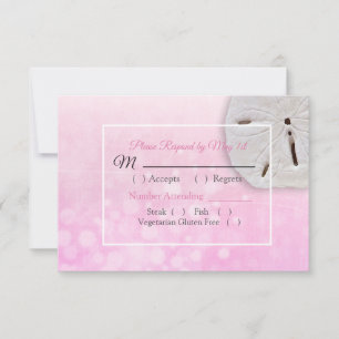 Rosa Dollar Oceanic Wedding RSVP Karte