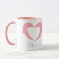 Rosa Dolphin Herz Silhouette Zwei-Tone-Kaffee-Tass