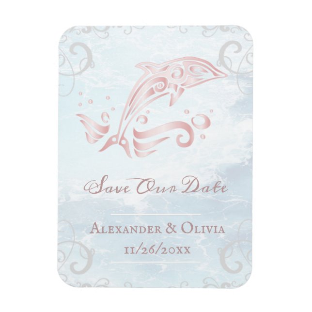 Rosa Dolphin speichert das Datumsfenster Magnet (Vertikal)