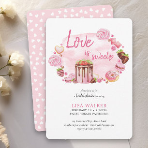 Rosa Donut-Desserts Valentinstag Brautparty Einladung