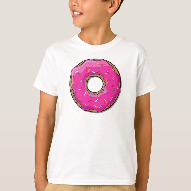 Rosa Donut, Doughnut, Eisen, Sprinklen, Zuckerguss T-Shirt (Vorderseite)