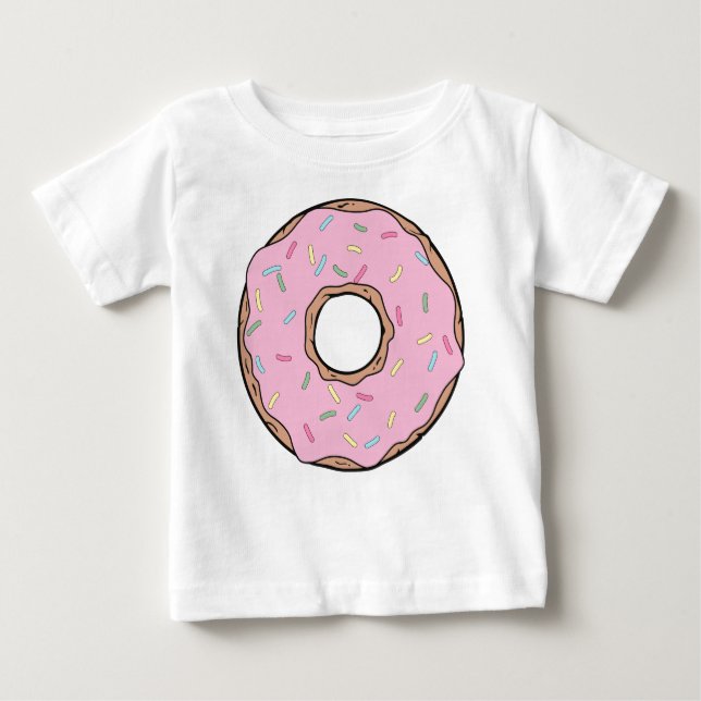 Rosa Donut, Doughnut, Zuckerguss, Eisen, Sprinklen Baby T-shirt (Vorderseite)