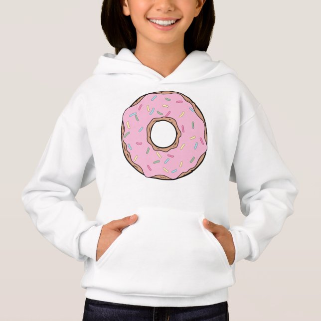 Rosa Donut, Doughnut, Zuckerguss, Eisen, Sprinklen Hoodie (Vorderseite)