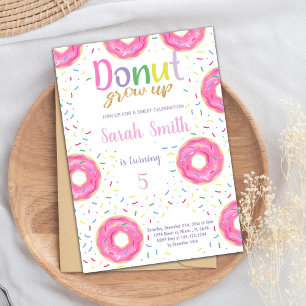 Rosa Donut Einladung zum Geburtstag