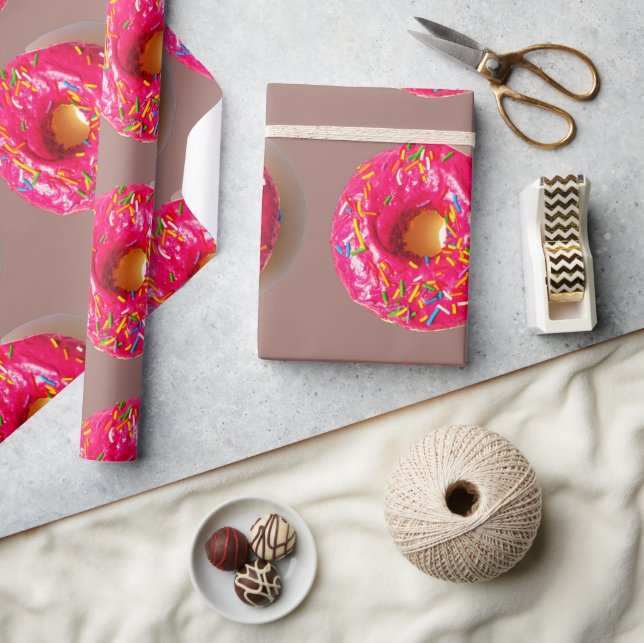 Rosa Donut Mattes Geschenkpapier (Basteln)