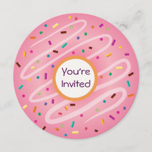 Rosa Donut mit Sprinklen Geburtstag Einladung