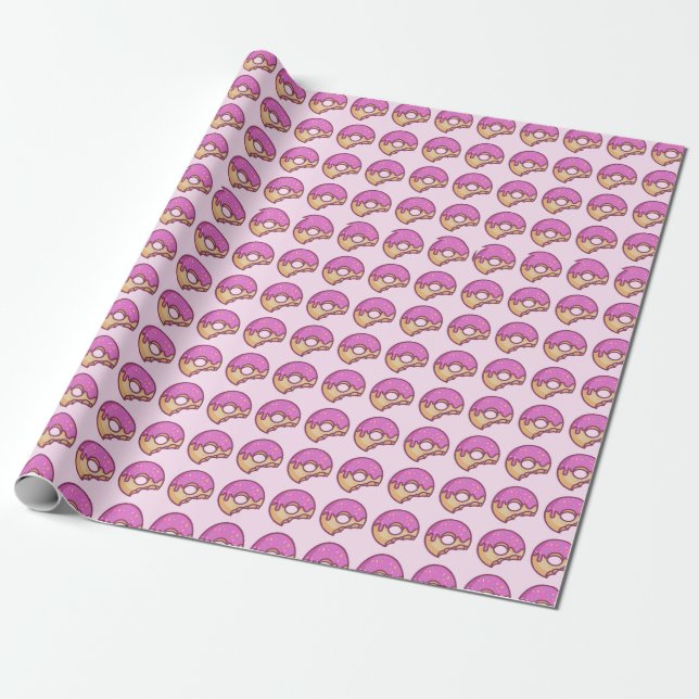 Rosa Donut-Papier für Wrapping Geschenkpapier (Ungerollt)