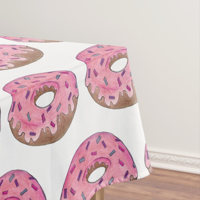 Rosa Donut Regenbogen Sprinkles Doughnut Frühstück Tischdecke (Beispiel)