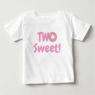 Rosa Donut Two Sweet 2. Geburtstag Baby T-shirt