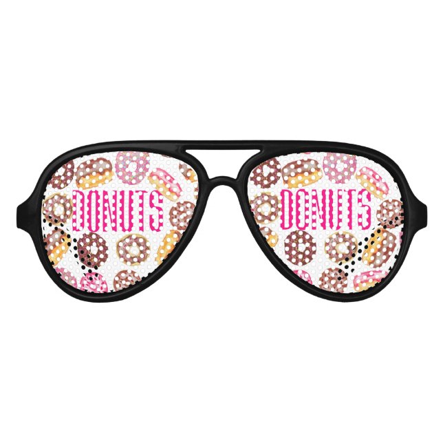 Rosa Donut Typografie und Niedliche Wasserfarbe Do Partybrille (Vorderseite)