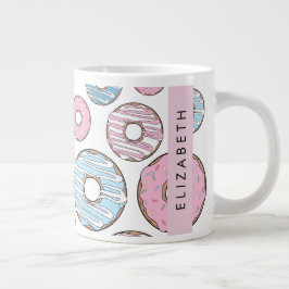 Rosa Donuts, blaue Donuts, Sprinklen, Ihr Name Jumbo-Tasse