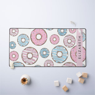 Rosa Donuts, blaue Donuts, Sprinklen, Ihr Name Schreibtischunterlage