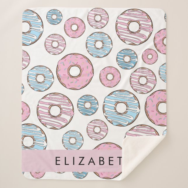 Rosa Donuts, blaue Donuts, Sprinklen, Ihr Name Sherpadecke (Vorderseite)