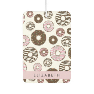 Rosa Donuts, braune Donuts, Sprinklen, Ihr Name Autolufterfrischer