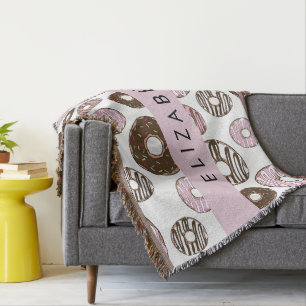 Rosa Donuts, braune Donuts, Sprinklen, Ihr Name Decke