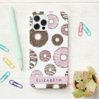 Rosa Donuts, braune Donuts, Sprinklen, Ihr Name