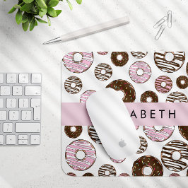 Rosa Donuts, braune Donuts, Sprinklen, Ihr Name Mousepad
