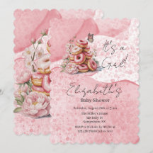 Rosa Donuts & Florale Schmetterlings-Girl-Baby-Par