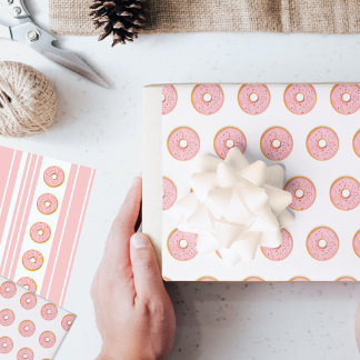 Rosa Donuts Geschenkpapier Set