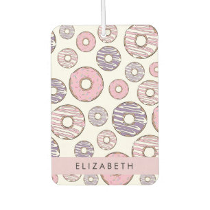 Rosa Donuts, Lila Donuts, Sprinklen, Ihr Name Autolufterfrischer