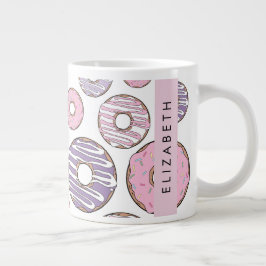 Rosa Donuts, Lila Donuts, Sprinklen, Ihr Name Jumbo-Tasse
