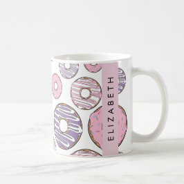 Rosa Donuts, Lila Donuts, Sprinklen, Ihr Name Kaffeetasse