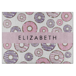 Rosa Donuts, Lila Donuts, Sprinklen, Ihr Name Schneidebrett