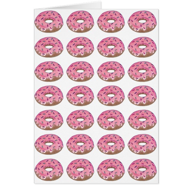Rosa Donuts mit Sprinklen Doughnut Donut Food Card (Vorne)