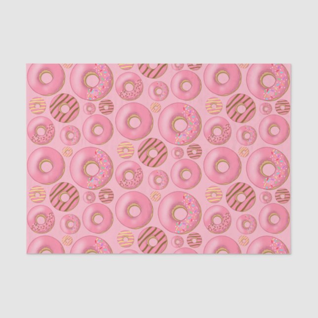 Rosa Donuts Muster Seidenpapier (Vorderseite)