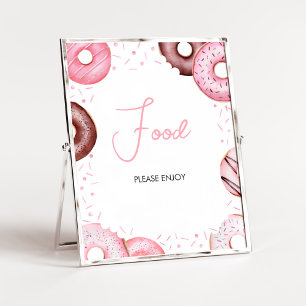 Rosa Donuts und Windeln Babydusche Poster