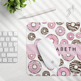 Rosa Donuts, weiße Donuts, Sprinklen, Ihr Name Mousepad