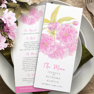 Rosa Doppelblüte Blume Hochzeitsmenü Menükarte