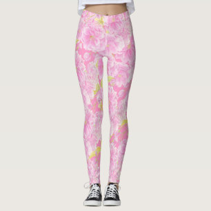 Rosa Doppelblüte Blume Leggings