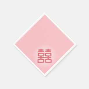 Rosa Doppelglücklich - kühl Serviette