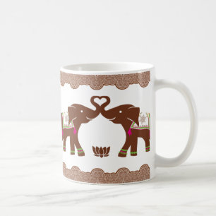 Rosa doppelte Herz-Elefanten Tasse