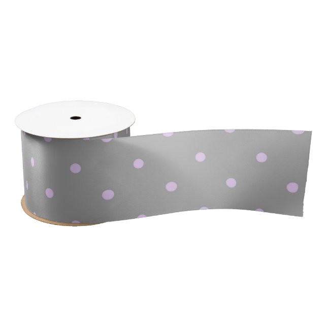 Rosa Dot Gray Hintergrund Elegant Polka Dot Dotter Satinband (Spule)