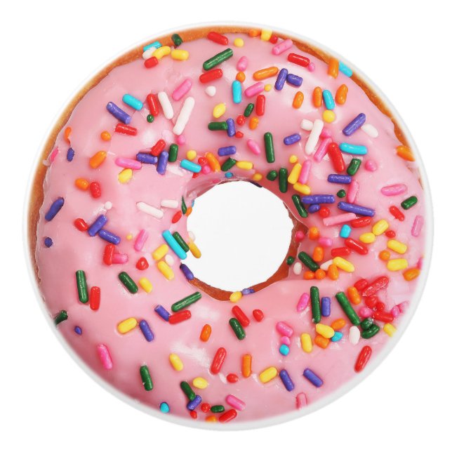 Rosa Doughnut-2-Schublade Keramikknauf (Vorderseite)