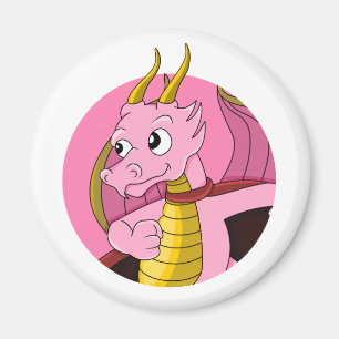 Rosa Drache Cartoon Magnet