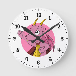 Rosa Drache Cartoon rund um die Uhr