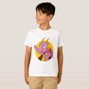 Rosa Drache Cartoon T-Shirt