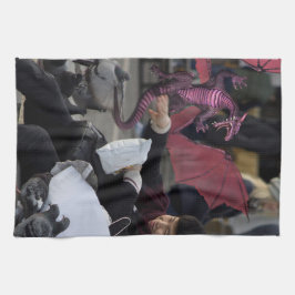 Rosa Drache in Venedig Italien Geschirrtuch