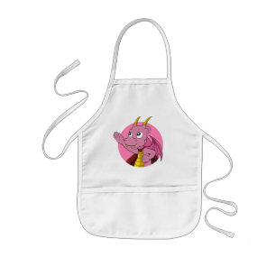 Rosa Drachen Cartoon Kinderschürze