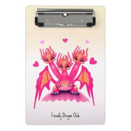 Rosa Drachen Mini Klemmbrett