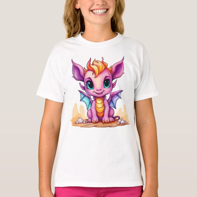 Rosa Drachen T-Shirt (Vorderseite)