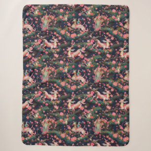 Rosa Drachen und Kirschblüten Sherpadecke