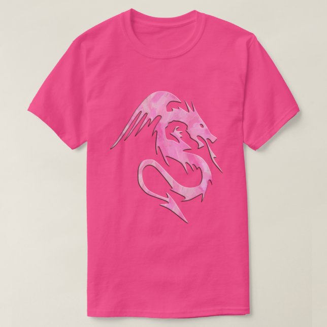 Rosa Dragon-Gefärbte Krawatte T-Shirt (Design vorne)