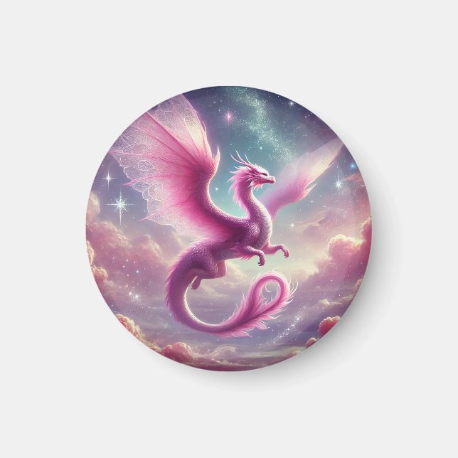 Rosa Dragon Magnet (Vorne)